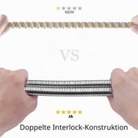 Ibergrif Zuhanytömlő 1,7 m - Rugalmas Rozsdamentes Acél Tömlő, Knikkmentes és Szivárgásmentes, Univerzális ½ Colos, Réz Csatlakozókkal, Ezüs 5