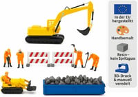 Iberplace H0 Építkezési szett 9 részes - Excavátor, Loader, Munkások, 1:87 méretarány 3