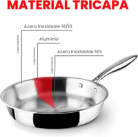 IBILI 24 cm rozsdamentes acél serpenyő indukciós nem tapadó ezüst 7