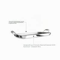 IBILI 38 x 25 cm 3-vrstvová grilovacia panvica z nehrdzavejúcej ocele s nepriľnavým povrchom na indukciu 6