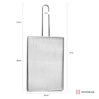 IBILI Dvojitý grilovací rošt na kalamáre 30 x 20 x 1 cm, nehrdzavejúca oceľ 18/10, rošt na grilovanie morských plodov 2