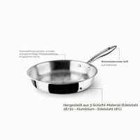 IBILI Trojvrstvová panvica z nehrdzavejúcej ocele, 22 cm, indukčná, bez nepriľnavého povrchu 5