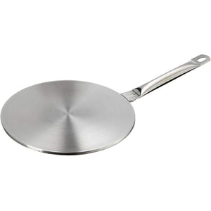 IBILI Prisma indukcijska ploča za ravnomjerno raspoređivanje topline od nehrđajućeg čelika, 19 cm, srebrna, s ručkom