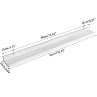IBUYKE U-oblikovana lebdeća zidna polica, 30/45/60/90 cm, viseća polica u vintage stilu za dnevni boravak, spavaću sobu i ured RF-GB545W 3