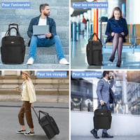 IBVIVIC Kabinbőrönd Kézipoggyász Trolley Fekete 42x32x21cm Könnyű Üzleti Utazáshoz Férfi Női Repülőgép Kerekes Táska 8