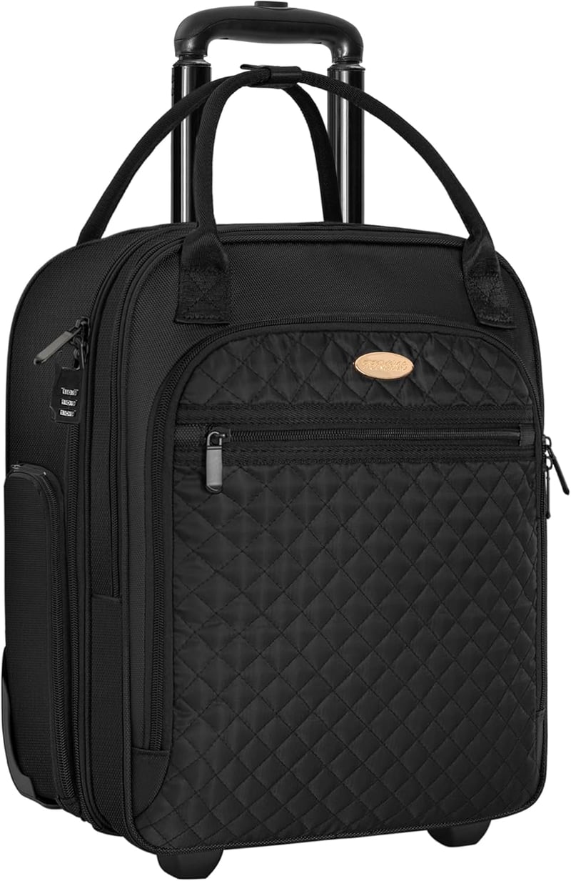 IBVIVIC Kabinbőrönd Kézipoggyász Trolley Fekete 42x32x21cm Könnyű Üzleti Utazáshoz Férfi Női Repülőgép Kerekes Táska