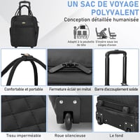 IBVIVIC Kabinbőrönd Kézipoggyász Trolley Fekete 42x32x21cm Könnyű Üzleti Utazáshoz Férfi Női Repülőgép Kerekes Táska 3