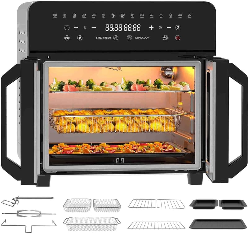 iceagle 23L Olajmentes Légfrissítő Kettős Zóna Francia Ajtó 2200W 15 Program