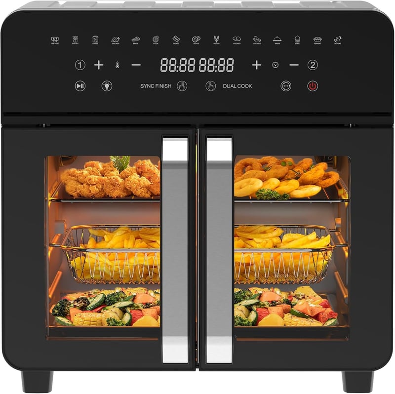 iceagle 23L Olajmentes Légfrissítő Kettős Zóna Francia Ajtó 2200W 15 Program