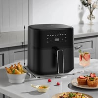 Fritieră cu aer cald iceagle 6,5 L XXL - 1700W, aparat de gătit cu aer cald fără ulei, 8 programe, afișaj LED digital, timer, 80-200°C, negru 6