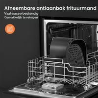 Fritieră cu aer cald iceagle 6,5 L XXL - 1700W, aparat de gătit cu aer cald fără ulei, 8 programe, afișaj LED digital, timer, 80-200°C, negru 7