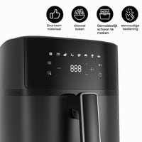 Fritieră cu aer cald iceagle 6,5 L XXL - 1700W, aparat de gătit cu aer cald fără ulei, 8 programe, afișaj LED digital, timer, 80-200°C, negru 5