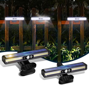 Lampă solară de grădină ICEKO KN cu senzor de mișcare și clips, 36 LED-uri, 3 moduri de iluminare, rezistentă la apă, pentru gard, streașină, garaj, camping, 2 bucăți