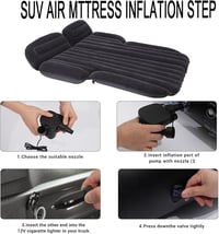 Icelus Autós Felfújható Matrac SUV-hoz - 185x130x15 cm PVC Kemping Ágy Hátsó Ülésre, Elektromos Pumpával, Utazáshoz, Kempinghez 6