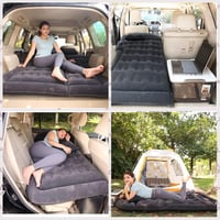 Icelus SUV Autós Felfújható Matrac 175x130x15cm - Légpumpával, Utazáshoz, Kempingezéshez, Csomagtartóba - Fekete Hordozható Légágy Kültéri H 6