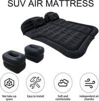 Icelus SUV Autós Felfújható Matrac 175x130x15cm - Légpumpával, Utazáshoz, Kempingezéshez, Csomagtartóba - Fekete Hordozható Légágy Kültéri H 4