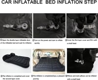 Icelus SUV Autós Felfújható Matrac 175x130x15cm - Légpumpával, Utazáshoz, Kempingezéshez, Csomagtartóba - Fekete Hordozható Légágy Kültéri H 7