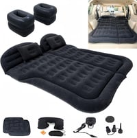 Icelus SUV Autós Felfújható Matrac 175x130x15cm - Légpumpával, Utazáshoz, Kempingezéshez, Csomagtartóba - Fekete Hordozható Légágy Kültéri H 1