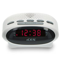 Rádiobudík iCES ICR-210 – FM PLL tuner, LED displej, duálny budík, funkcia odloženého budenia (snooze), časovač vypnutia (sleep timer), biely 1