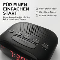 Ceas deșteptător cu radio FM iCES ICR-210 - Alarmă dublă, funcție snooze, tuner PLL, afișaj LED, negru 2