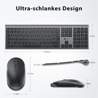 iClever 2.4G Vezeték Nélküli Billentyűzet és Egér Szett, USB-C Újratölthető, Teljes Méretű, Vékony és Tartós, Windows 7/8/10 és Mac OS Kompa 6