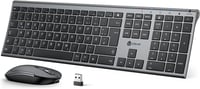 iClever 2.4G Vezeték Nélküli Billentyűzet és Egér Szett, USB-C Újratölthető, Teljes Méretű, Vékony és Tartós, Windows 7/8/10 és Mac OS Kompa 1