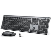 iClever 2.4G bežična tipkovnica i miš, USB-C punjivi, pune veličine, tanki i izdržljivi, kompatibilni s Windows 7/8/10 i Mac OS 1