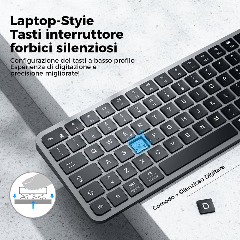 iClever Billentyűzet - Ergonomikus Vezeték Nélküli Billentyűzet