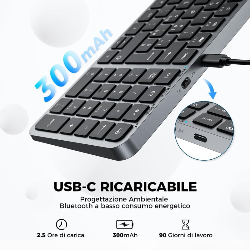 iClever Billentyűzet - Ergonomikus Vezeték Nélküli Billentyűzet