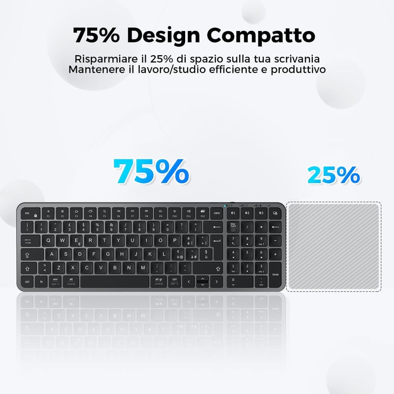 iClever Billentyűzet - Ergonomikus Vezeték Nélküli Billentyűzet
