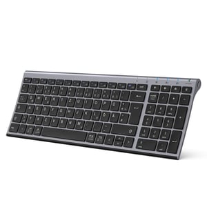 iClever BK10 Bluetooth tipkovnica, 3 kanala, punjiva, QWERTZ - grafit siva