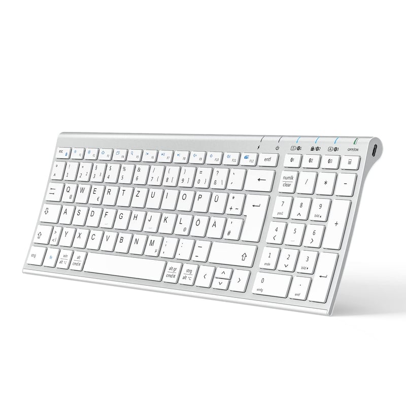 iClever BK10 Bluetooth klávesnica QWERTZ nemecká bezdrôtová nabíjateľná