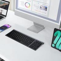 iClever BK10 Bluetooth Billentyűzet - Újratölthető, Ergonomikus, Teljes Méretű, 3 Eszköz Csatlakoztatás, Windows/Mac/iPad Kompatibilis, Szür 8