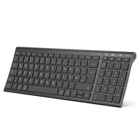 Bluetooth klávesnica iClever BK10, nabíjateľná bezdrôtová klávesnica s 3 Bluetooth kanálmi, ultratenký ergonomický dizajn i 1