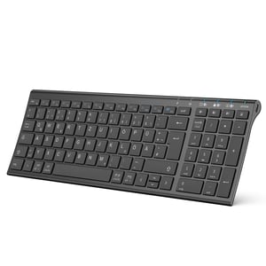 iClever BK10 Bluetooth Tipkovnica, Punjiva Bežična Tipkovnica s 3 Bluetooth Kanala, Ultra tanki Ergonomski Dizajn