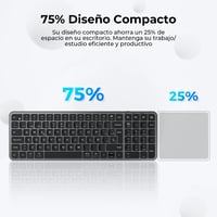 iClever BK20 Bluetooth Billentyűzet - Kompakt Vezeték Nélküli Numerikus Billentyűzet, 3 Eszköz Csatlakoztatás, USB-C Tölthető, MacBook, iPad 2