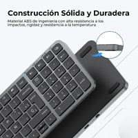iClever BK20 Bluetooth Billentyűzet - Kompakt Vezeték Nélküli Numerikus Billentyűzet, 3 Eszköz Csatlakoztatás, USB-C Tölthető, MacBook, iPad 4