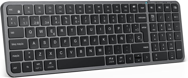 iClever BK20 Bluetooth Billentyűzet - Kompakt Vezeték Nélküli Numerikus Billentyűzet, 3 Eszköz Csatlakoztatás, USB-C Tölthető, MacBook, iPad