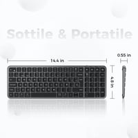 iClever BK20 Bluetooth Billentyűzet - Kompakt Vezeték Nélküli Numerikus Billentyűzet, 3 Eszköz Csatlakoztatás, USB-C Tölthető, MacBook, iPad 7