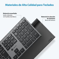 iClever BK23 Bluetooth Billentyűzet - Újratölthető, Teljes Méretű, Többeszközös, Szürke, Kompatibilis Windows/Mac/iOS/Android Rendszerekkel 5