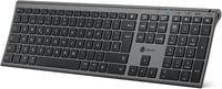 iClever BK23 Bluetooth Billentyűzet - Újratölthető, Teljes Méretű, Többeszközös, Szürke, Kompatibilis Windows/Mac/iOS/Android Rendszerekkel 1