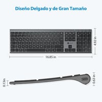 iClever BK23 Bluetooth Billentyűzet - Újratölthető, Teljes Méretű, Többeszközös, Szürke, Kompatibilis Windows/Mac/iOS/Android Rendszerekkel 6
