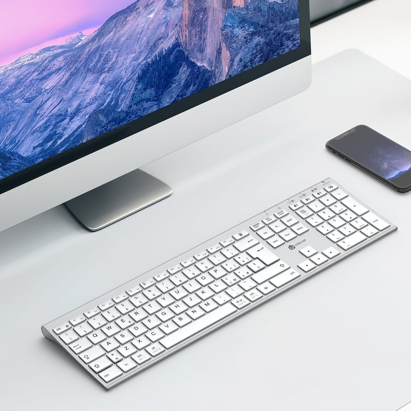 iClever BK23 Bluetooth Billentyűzet Vezeték Nélküli 3 Csatorna Ultraslim