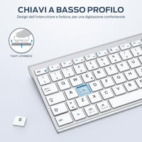 iClever BK23 Bluetooth Billentyűzet Vezeték Nélküli 3 Csatorna Ultraslim 4