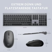 Set tastatură și mouse Bluetooth iClever, wireless, reîncărcabil, gri, QWERTZ 7