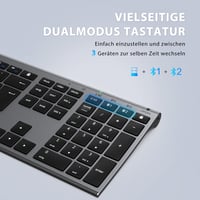 Set tastatură și mouse Bluetooth iClever, wireless, reîncărcabil, gri, QWERTZ 2