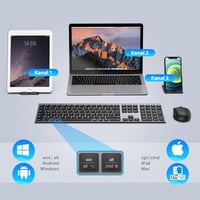 Set tastatură și mouse Bluetooth iClever, wireless, reîncărcabil, gri, QWERTZ 3