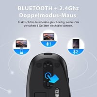 Set tastatură și mouse Bluetooth iClever, wireless, reîncărcabil, gri, QWERTZ 4