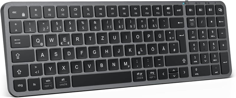 iClever Bluetooth Billentyűzet Mac/PC - Vezeték nélküli 3 eszköz kapcsoló QWERTZ
