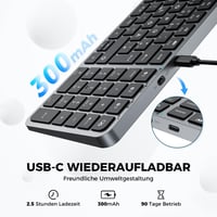 iClever Bluetooth Billentyűzet Mac/PC - Vezeték nélküli 3 eszköz kapcsoló QWERTZ 3